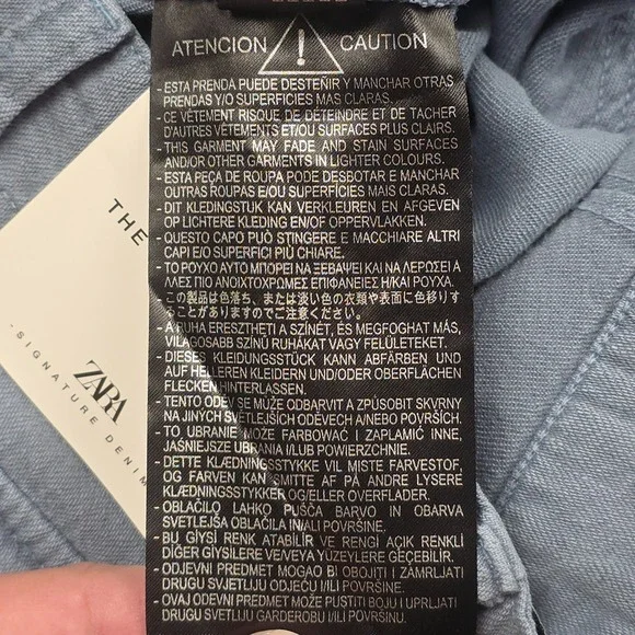 Zara The Baggy Cargo Pant Women's 32 (USA 0) Gray-Blue Balloon Leg Mid Rise NWT - Picture 7 of 15